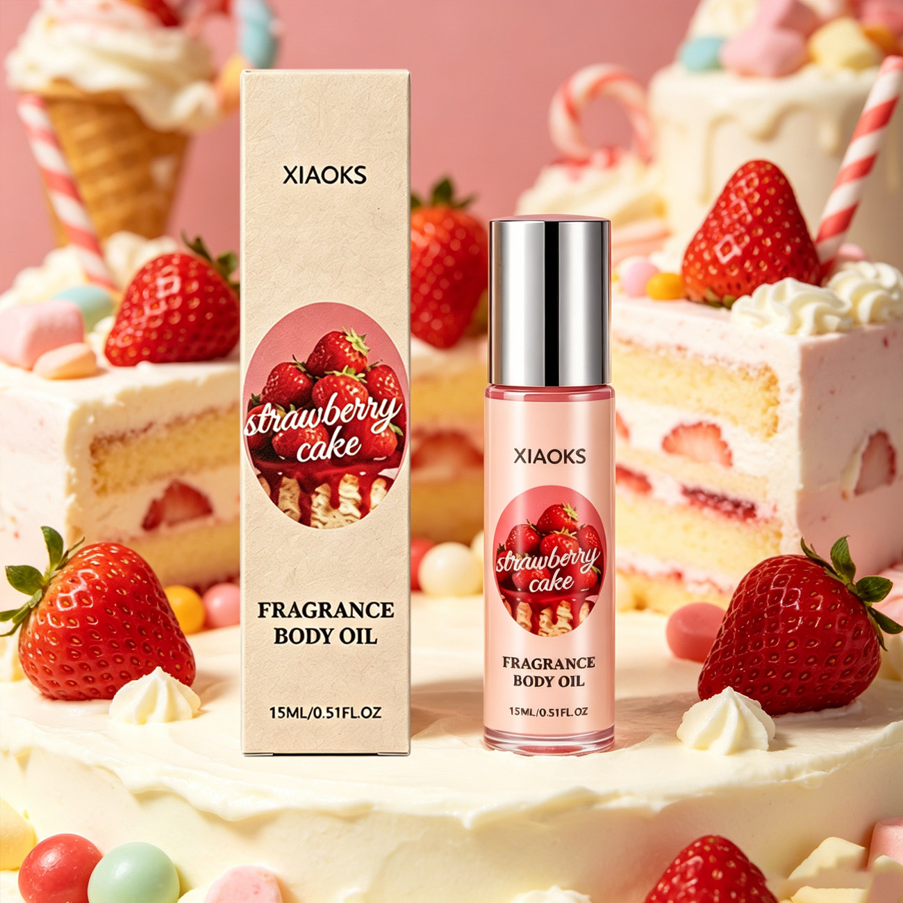 Misting Bottle Fine - 1 fles Strawberry Cake Sweet Roll-On