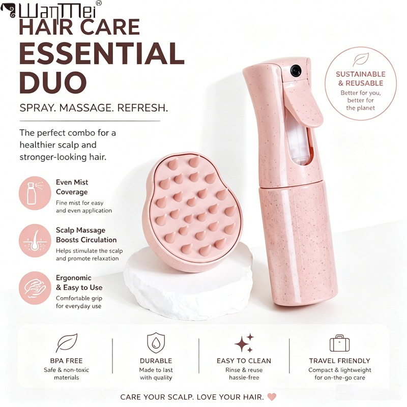Misting Bottle Fine - Haarverzorgingsset navulbare fijne mistsprayfles & zachte