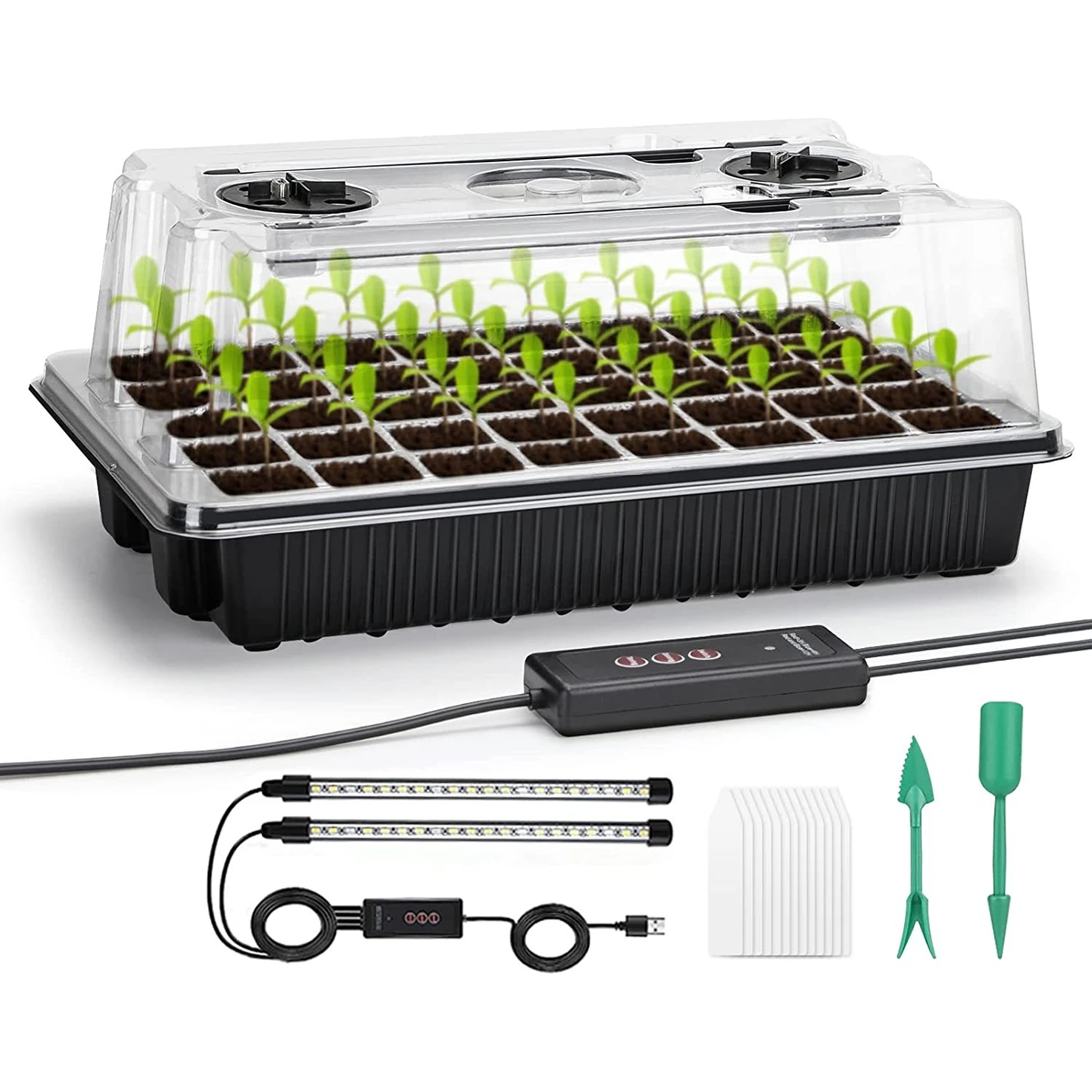 Humidity Dome Kit - 1 Set, zaadstartbakjes met 2 lange
