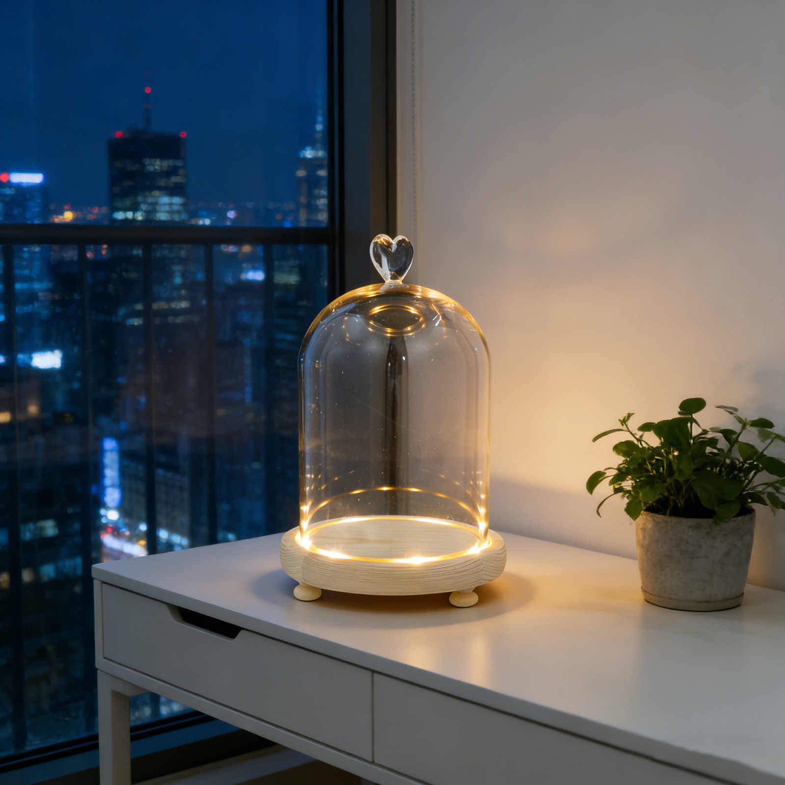 Hartvormige glazen stolp met h - Plastic Dome Clear recensie en prijs