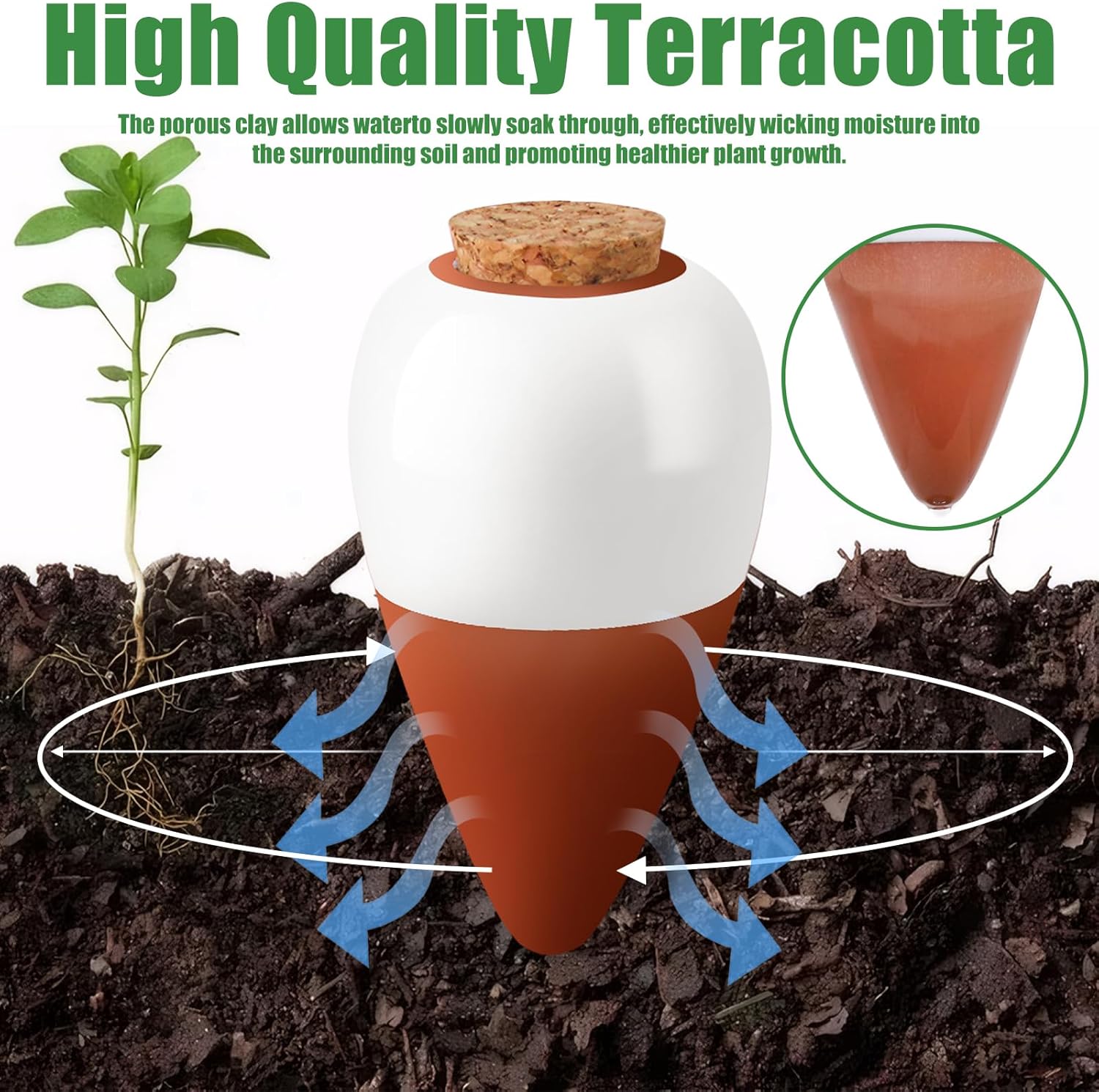 Terracotta gietstokjes, zelfwa - Self Watering Insert recensie en prijs