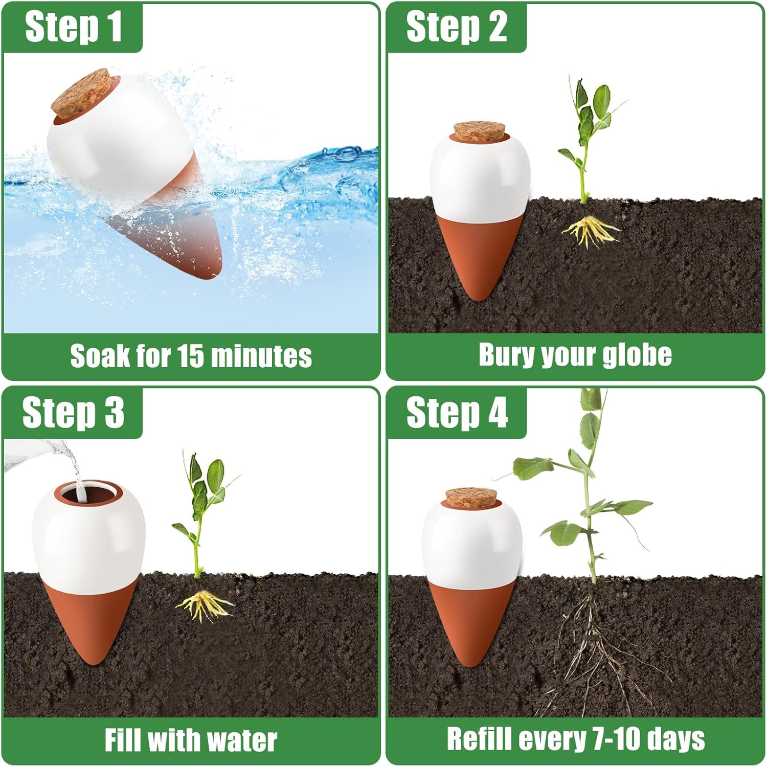 Terracotta gietstokjes, zelfwa - Self Watering Insert recensie en prijs