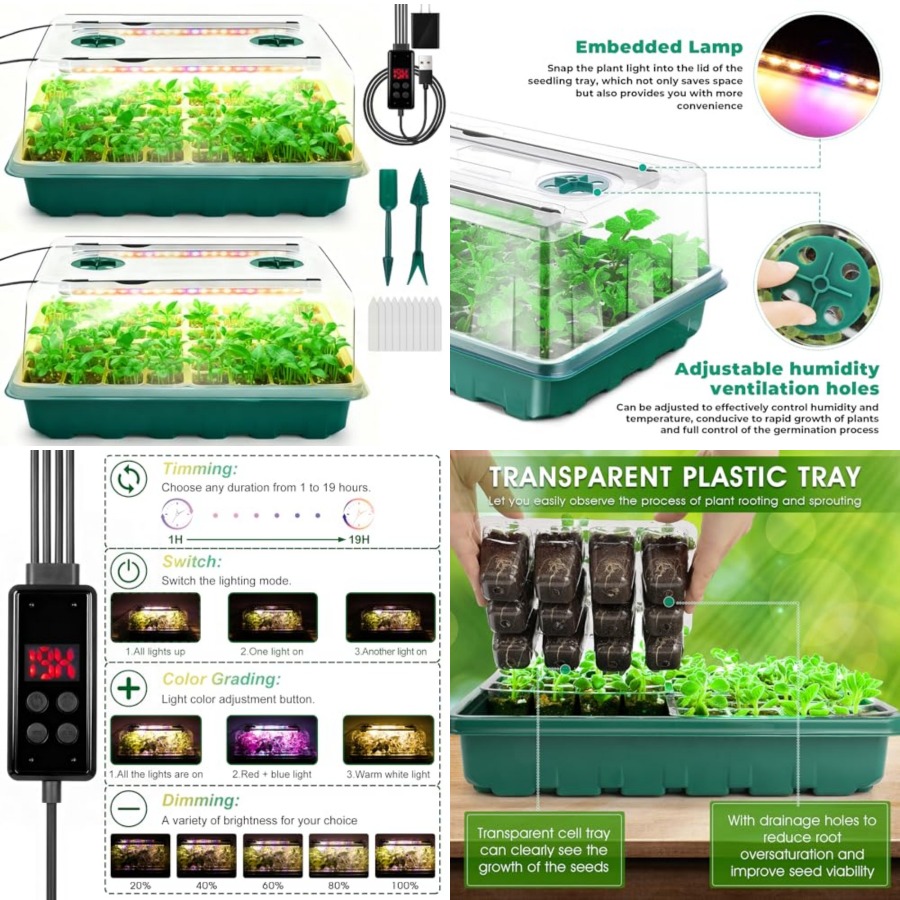Zaaitray met groeilamp, 96-cel - Humidity Dome Kit recensie en prijs